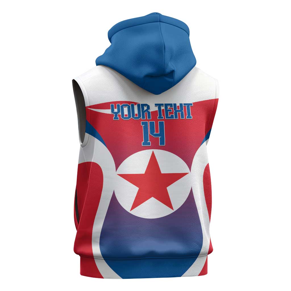 Custom North Korea Football 2026 Sleeveless Hoodie Come On Eastern Azaleas