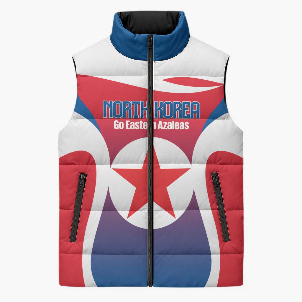 Custom North Korea Football 2026 Sleeveless Puffer Jacket Come On Eastern Azaleas