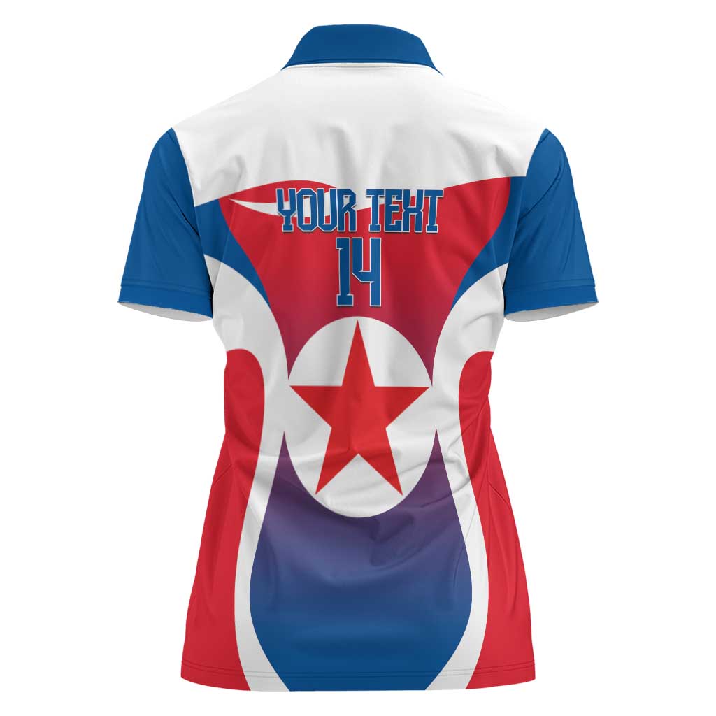 Custom North Korea Football 2026 Women Polo Shirt Come On Eastern Azaleas