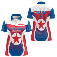 Custom North Korea Football 2026 Women Polo Shirt Come On Eastern Azaleas