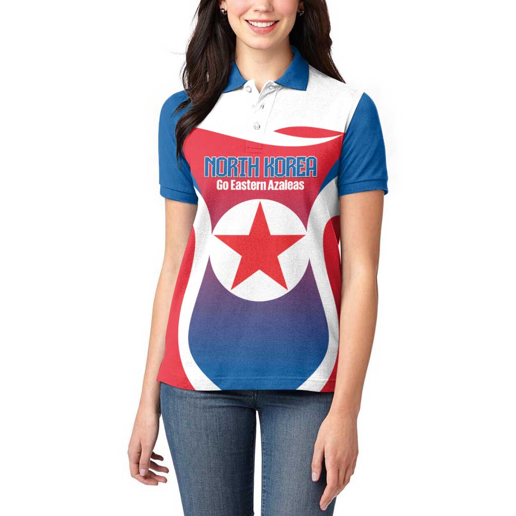 Custom North Korea Football 2026 Women Polo Shirt Come On Eastern Azaleas