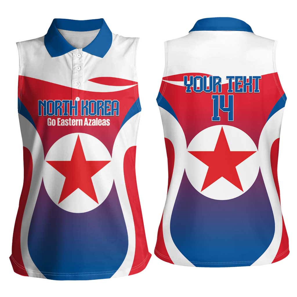 Custom North Korea Football 2026 Women Sleeveless Polo Shirt Come On Eastern Azaleas