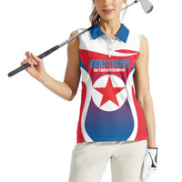 Custom North Korea Football 2026 Women Sleeveless Polo Shirt Come On Eastern Azaleas