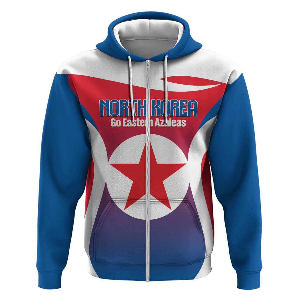 Custom North Korea Football 2026 Zip Hoodie Come On Eastern Azaleas