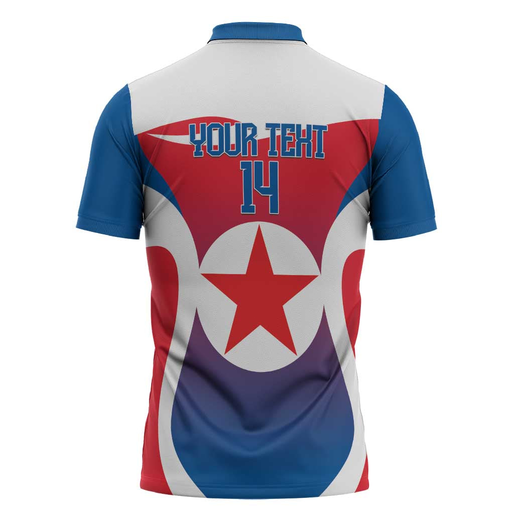 Custom North Korea Football 2026 Zipper Polo Shirt Come On Eastern Azaleas