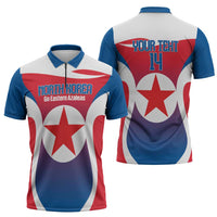 Custom North Korea Football 2026 Zipper Polo Shirt Come On Eastern Azaleas