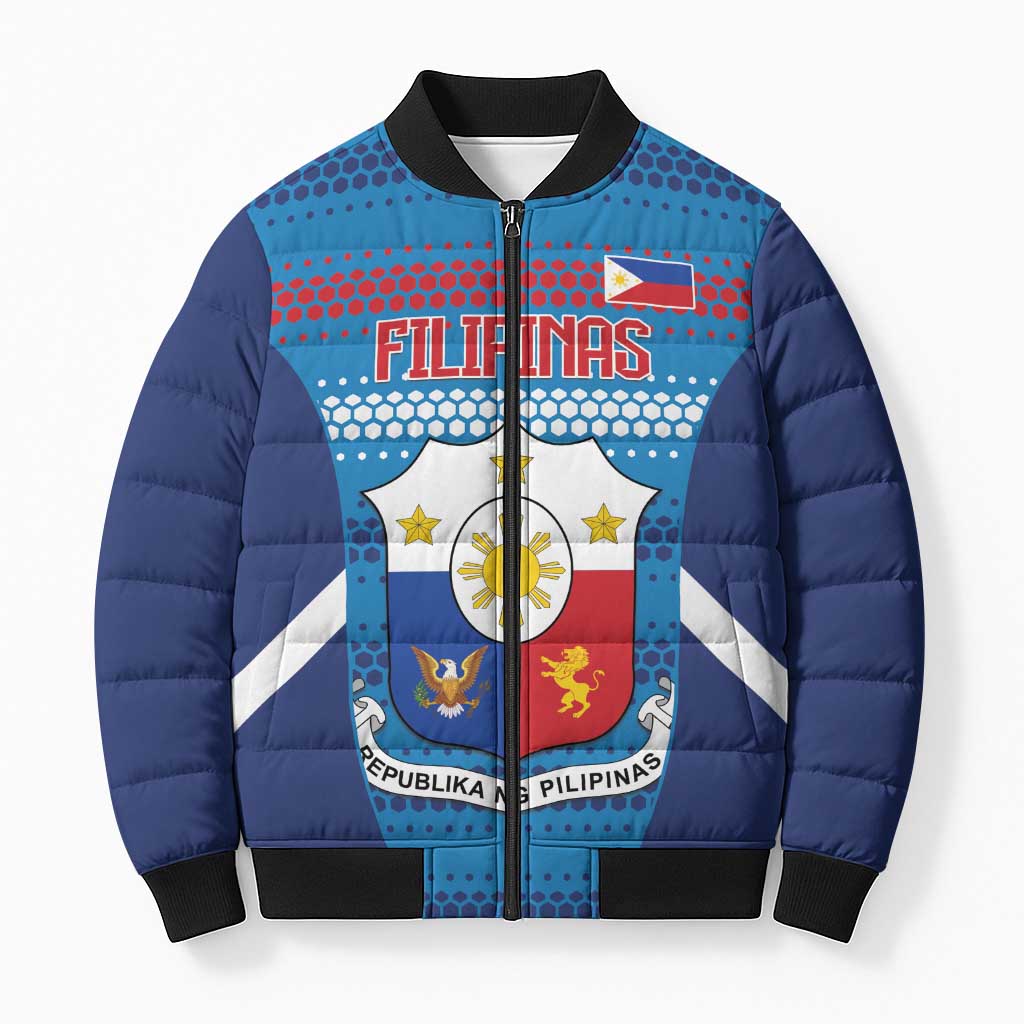 Custom Philippines Football 2026 Bomber Puffer Jacket Come On Filipinas