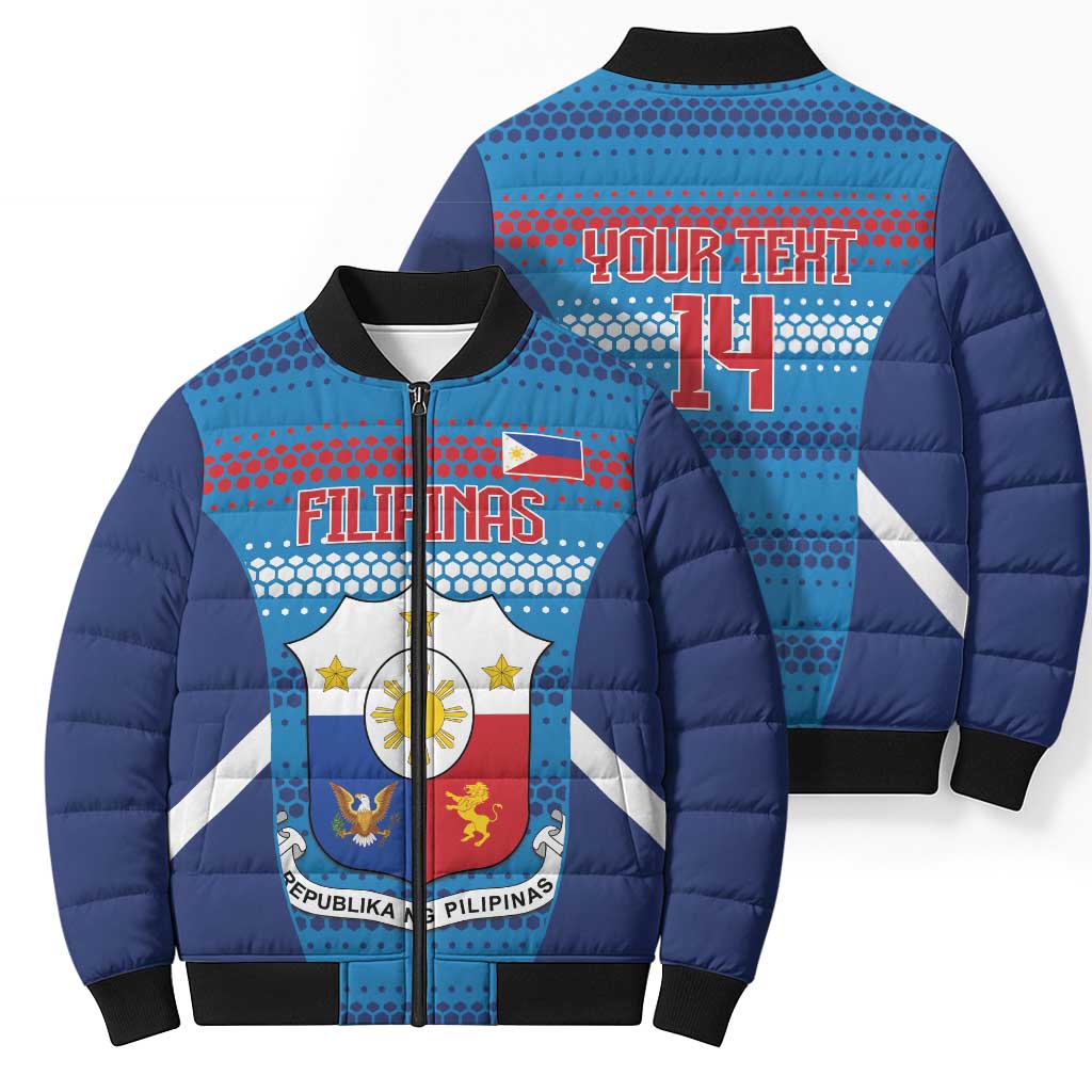 Custom Philippines Football 2026 Bomber Puffer Jacket Come On Filipinas