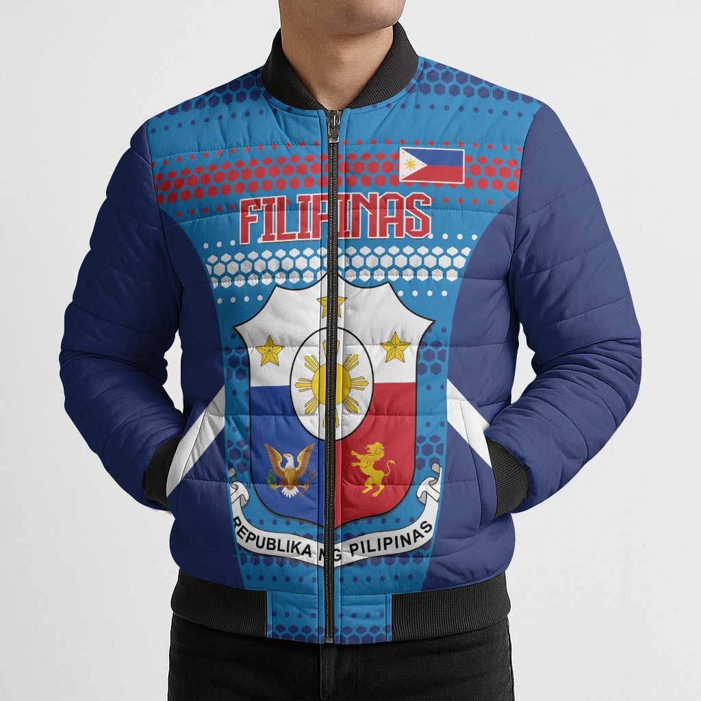 Custom Philippines Football 2026 Bomber Puffer Jacket Come On Filipinas