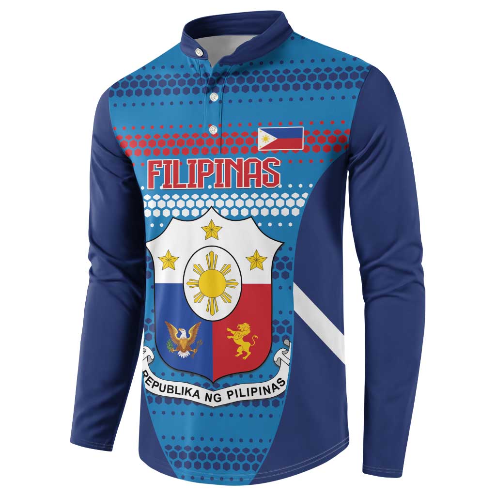 Custom Philippines Football 2026 Button Sweatshirt Come On Filipinas