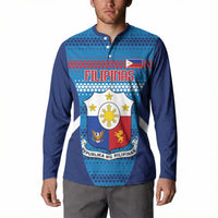 Custom Philippines Football 2026 Button Sweatshirt Come On Filipinas