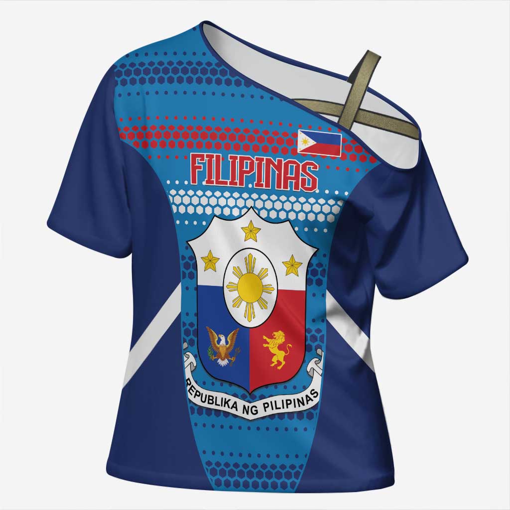 Custom Philippines Football 2026 Cross Shoulder Shirt Come On Filipinas