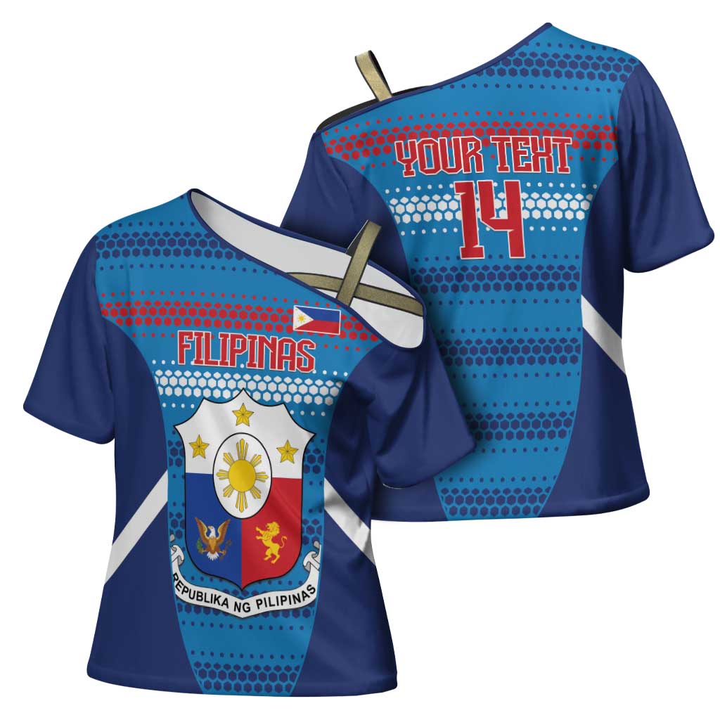 Custom Philippines Football 2026 Cross Shoulder Shirt Come On Filipinas