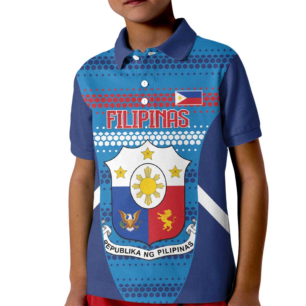Custom Philippines Football 2026 Kid Polo Shirt Come On Filipinas