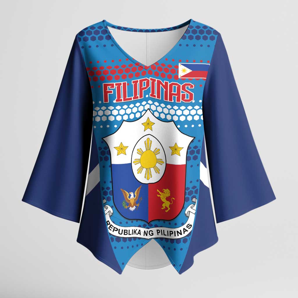 Custom Philippines Football 2026 Kimono Sleeve Blouse Come On Filipinas