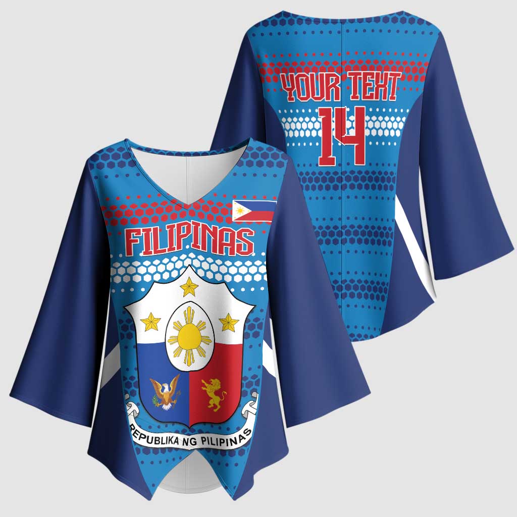 Custom Philippines Football 2026 Kimono Sleeve Blouse Come On Filipinas