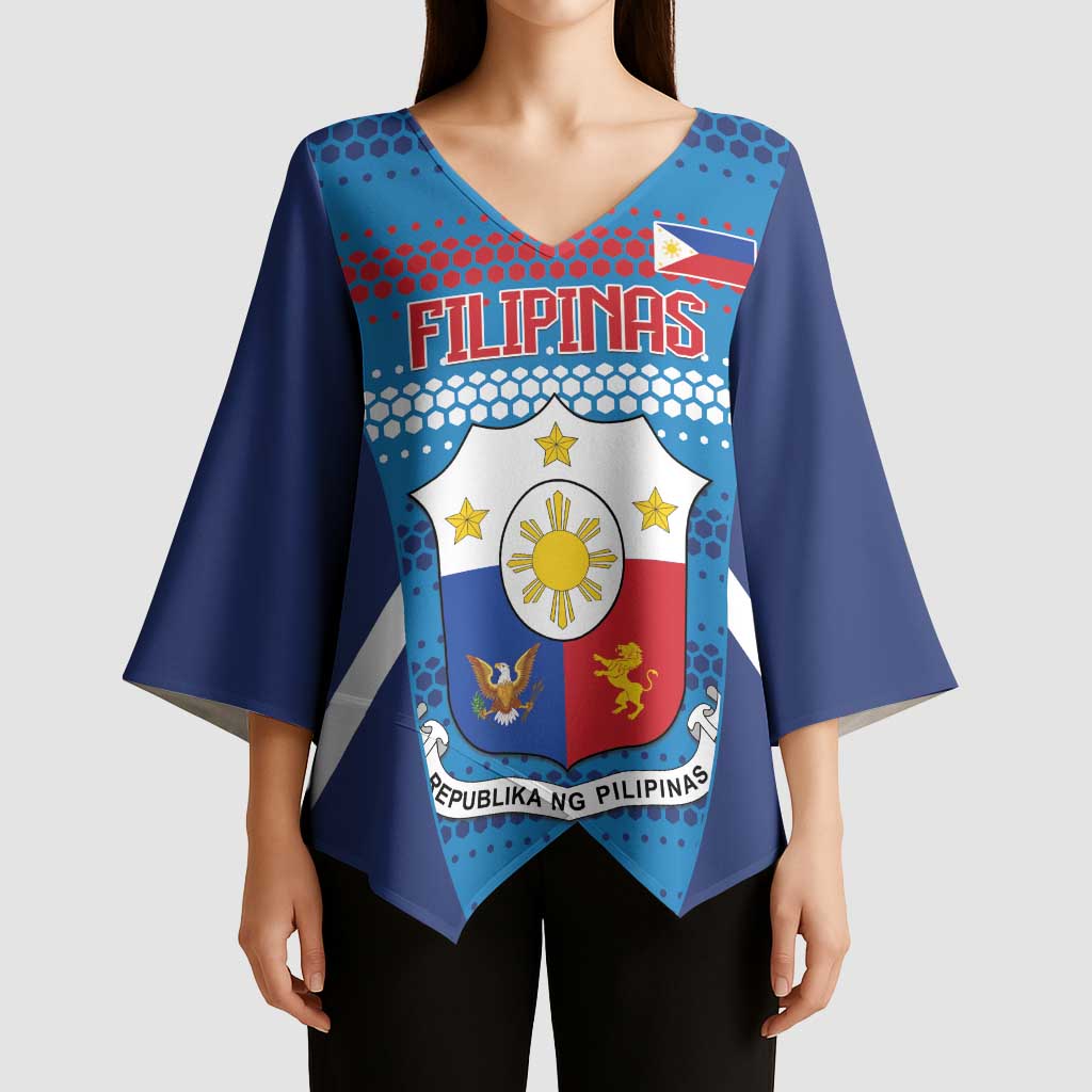 Custom Philippines Football 2026 Kimono Sleeve Blouse Come On Filipinas