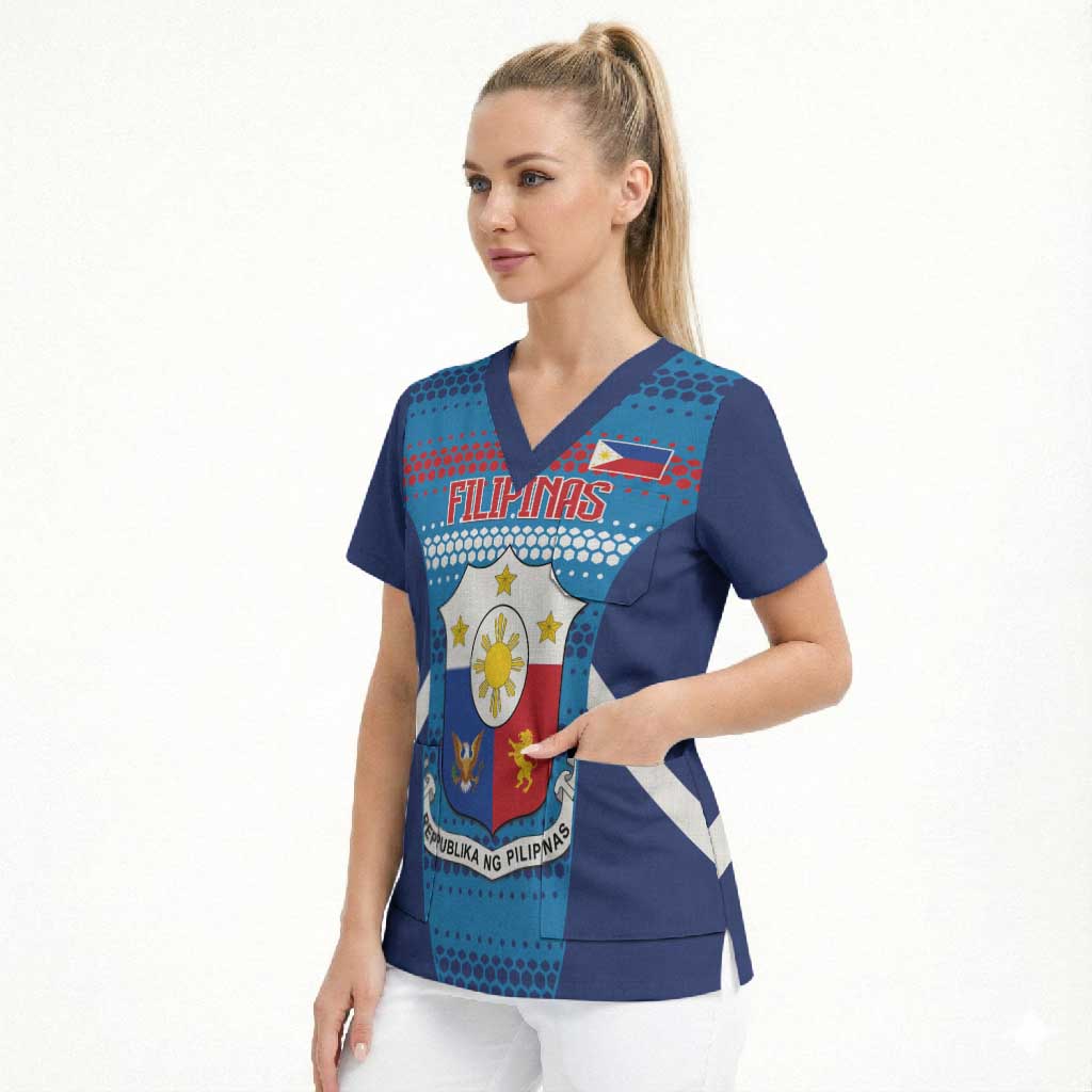 Custom Philippines Football 2026 Scrub Top Come On Filipinas