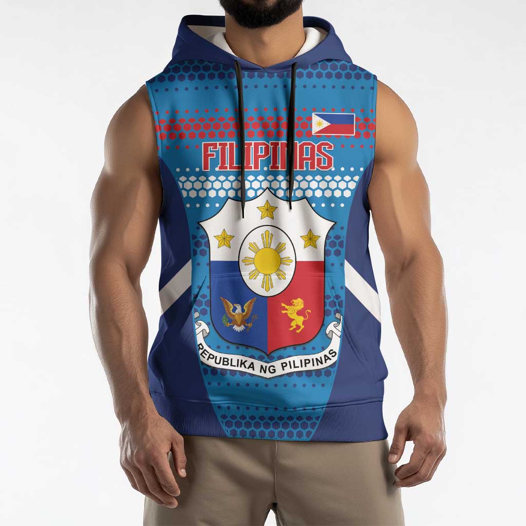 Custom Philippines Football 2026 Sleeveless Hoodie Come On Filipinas