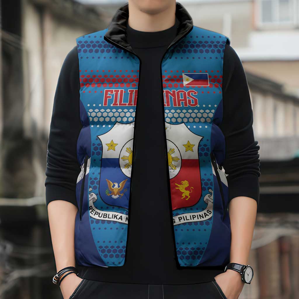 Custom Philippines Football 2026 Sleeveless Puffer Jacket Come On Filipinas