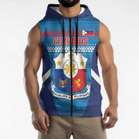 Custom Philippines Football 2026 Sleeveless Zip Hoodie Come On Filipinas