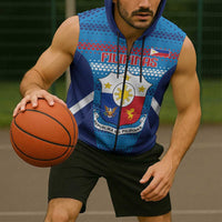 Custom Philippines Football 2026 Sleeveless Zip Hoodie Come On Filipinas