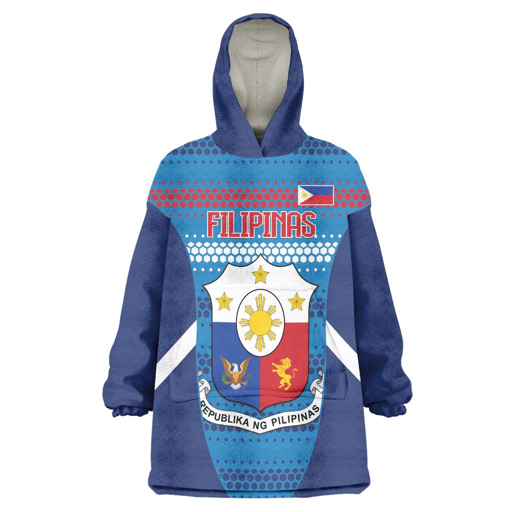 Custom Philippines Football 2026 Wearable Blanket Hoodie Come On Filipinas