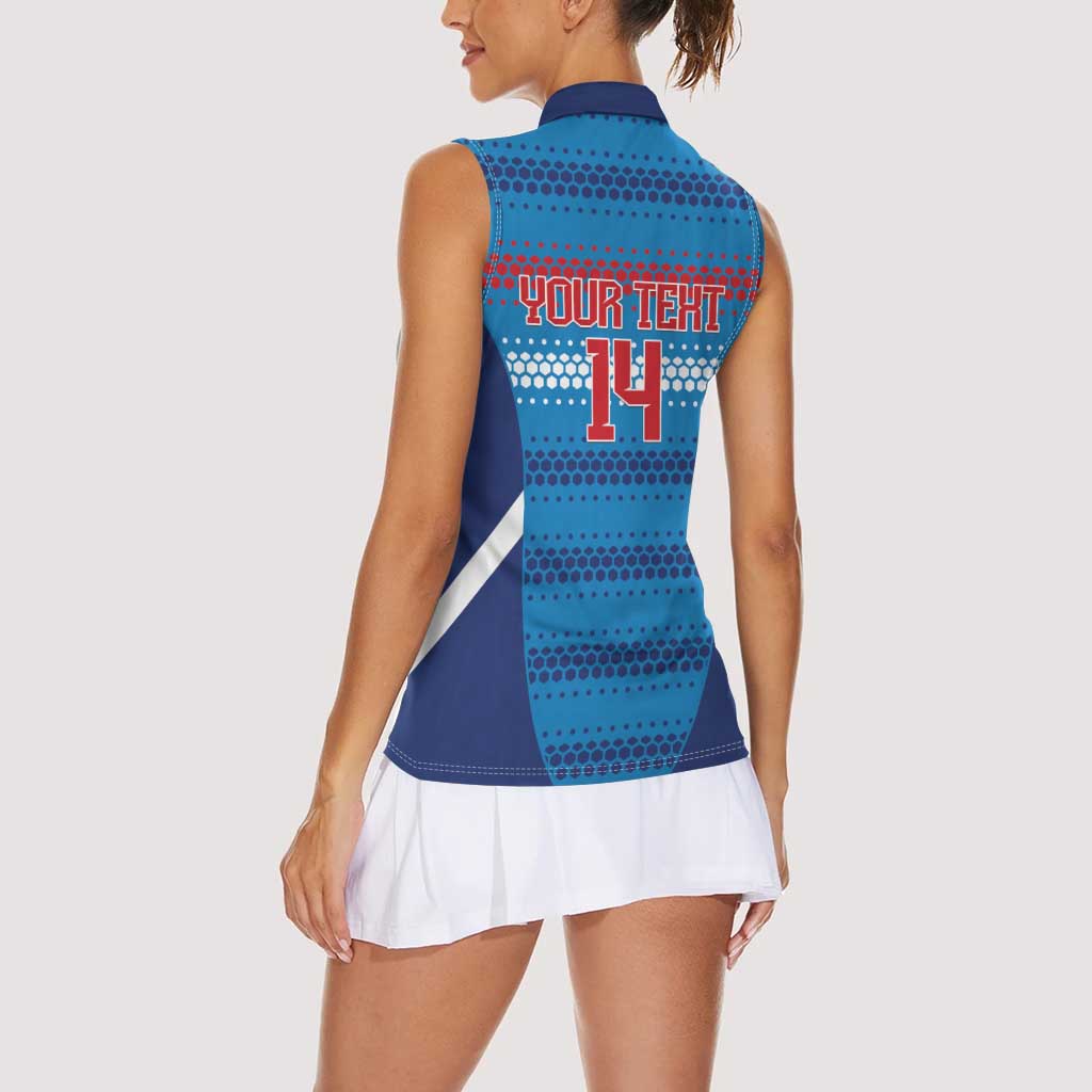 Custom Philippines Football 2026 Women Sleeveless Polo Shirt Come On Filipinas