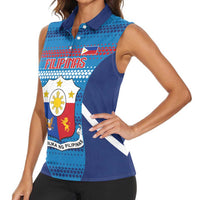Custom Philippines Football 2026 Women Sleeveless Polo Shirt Come On Filipinas