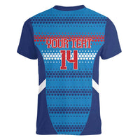 Custom Philippines Football 2026 Women V-Neck T-Shirt Come On Filipinas
