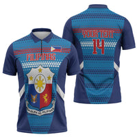 Custom Philippines Football 2026 Zipper Polo Shirt Come On Filipinas