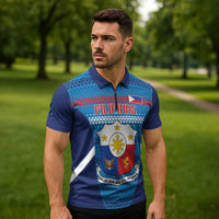 Custom Philippines Football 2026 Zipper Polo Shirt Come On Filipinas