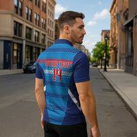 Custom Philippines Football 2026 Zipper Polo Shirt Come On Filipinas