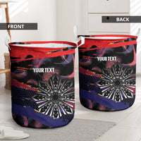 Personalised Philippines Sun Tattoo Laundry Basket Feathers Filipinas Grunge Style Black