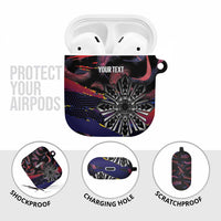 Personalised Philippines Sun Tattoo AirPods Case Feathers Filipinas Grunge Style Black