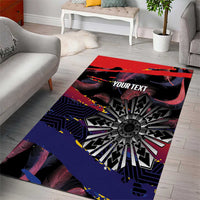 Personalised Philippines Sun Tattoo Area Rug Feathers Filipinas Grunge Style Black