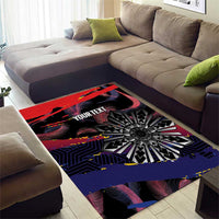 Personalised Philippines Sun Tattoo Area Rug Feathers Filipinas Grunge Style Black