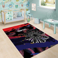 Personalised Philippines Sun Tattoo Area Rug Feathers Filipinas Grunge Style Black