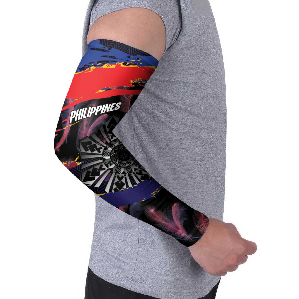 Personalised Philippines Sun Tattoo Arm Sleeves Feathers Filipinas Grunge Style Black