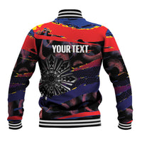 Personalised Philippines Sun Tattoo Baseball Jacket Feathers Filipinas Grunge Style Black