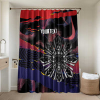 Personalised Philippines Sun Tattoo Bathroom Set Feathers Filipinas Grunge Style Black