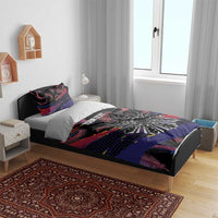 Personalised Philippines Sun Tattoo Bedding Set Feathers Filipinas Grunge Style Black