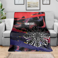 Personalised Philippines Sun Tattoo Blanket Feathers Filipinas Grunge Style Black