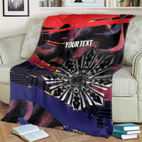 Personalised Philippines Sun Tattoo Blanket Feathers Filipinas Grunge Style Black