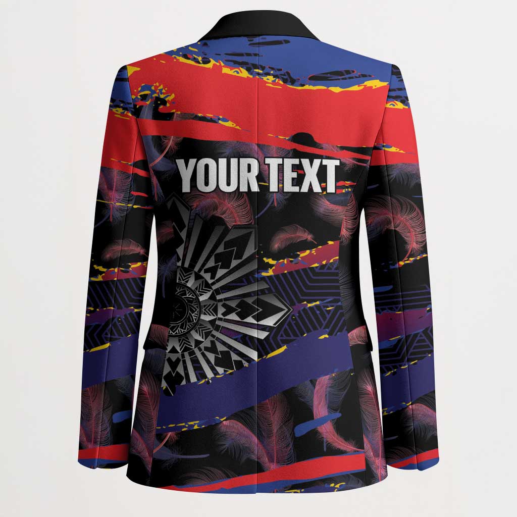 Personalised Philippines Sun Tattoo Blazer Feathers Filipinas Grunge Style Black