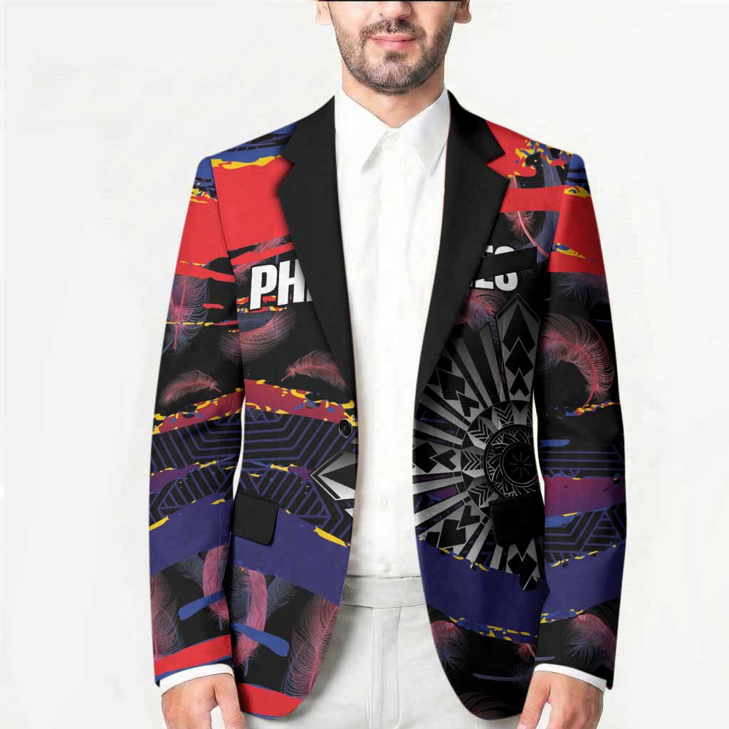 Personalised Philippines Sun Tattoo Blazer Feathers Filipinas Grunge Style Black