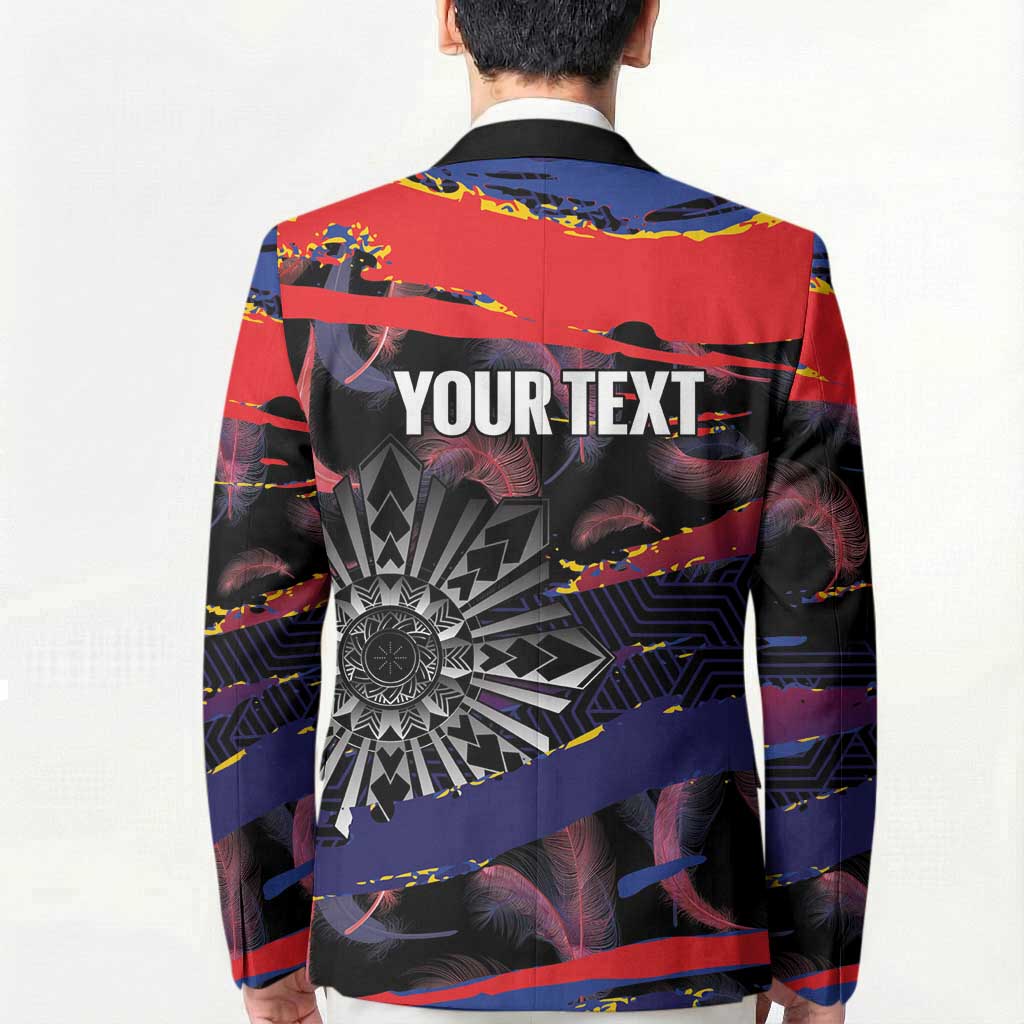 Personalised Philippines Sun Tattoo Blazer Feathers Filipinas Grunge Style Black