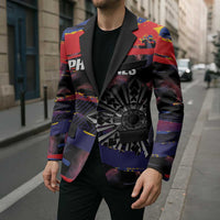 Personalised Philippines Sun Tattoo Blazer Feathers Filipinas Grunge Style Black