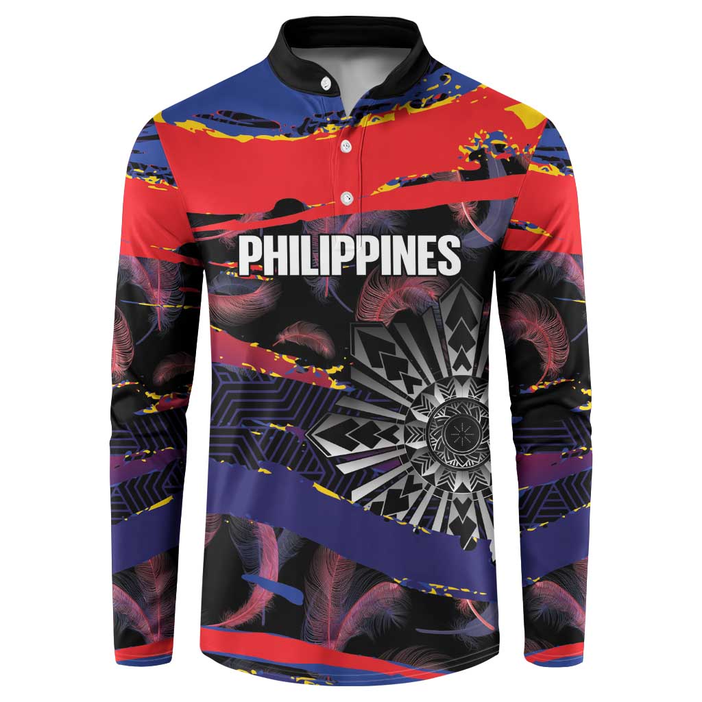 Personalised Philippines Sun Tattoo Button Sweatshirt Feathers Filipinas Grunge Style Black