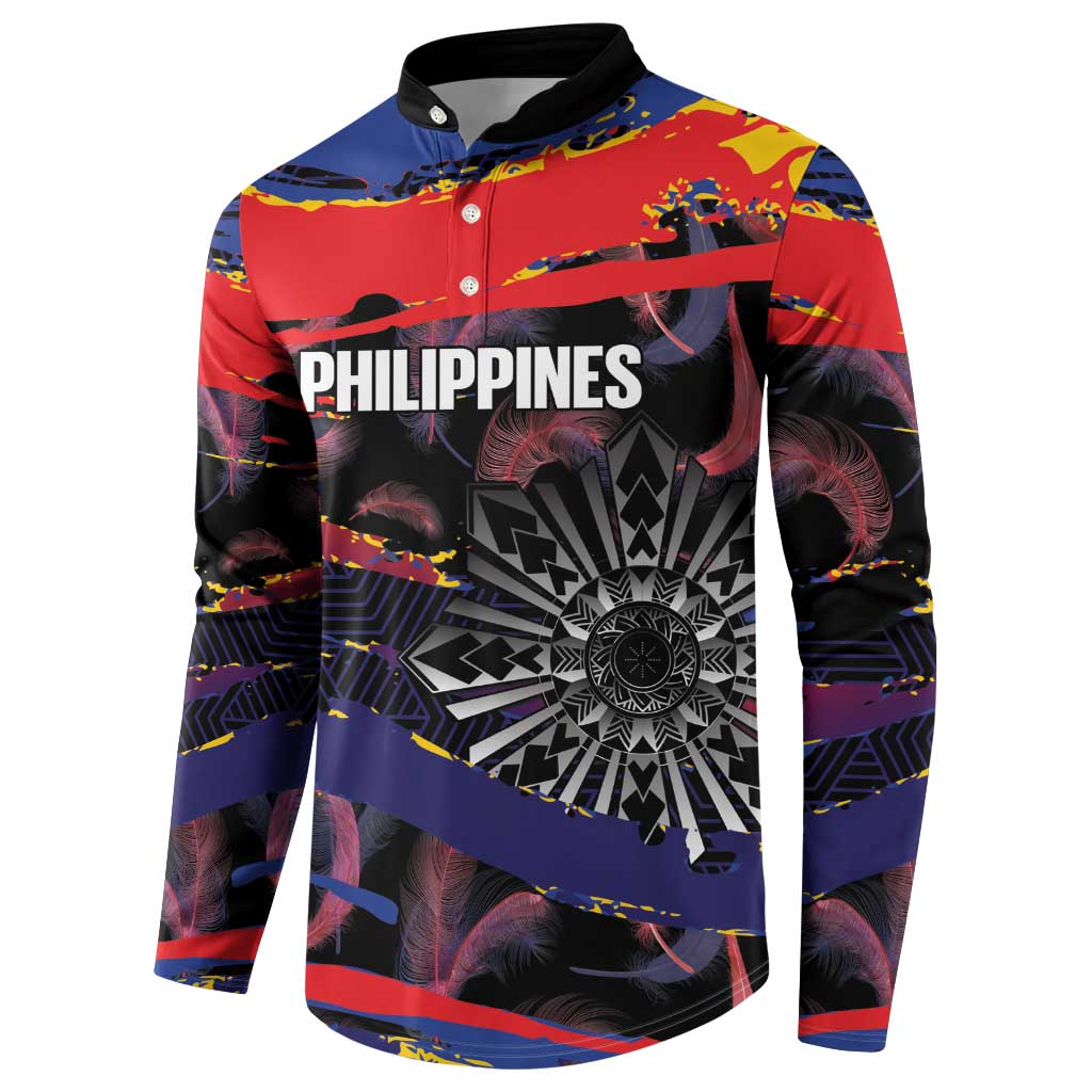 Personalised Philippines Sun Tattoo Button Sweatshirt Feathers Filipinas Grunge Style Black
